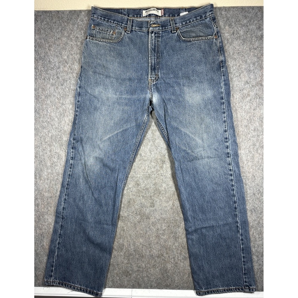 Levi's 505 Regular Fit Jeans Mens 38x32 Blue Straight Leg Denim Classic